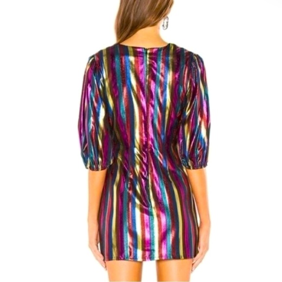 NWOT REVOLVE LOVERS & FRIENDS Frida Mini Dress Rainbow S - Picture 4 of 11